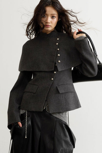Retro Woolen Cape Coat
