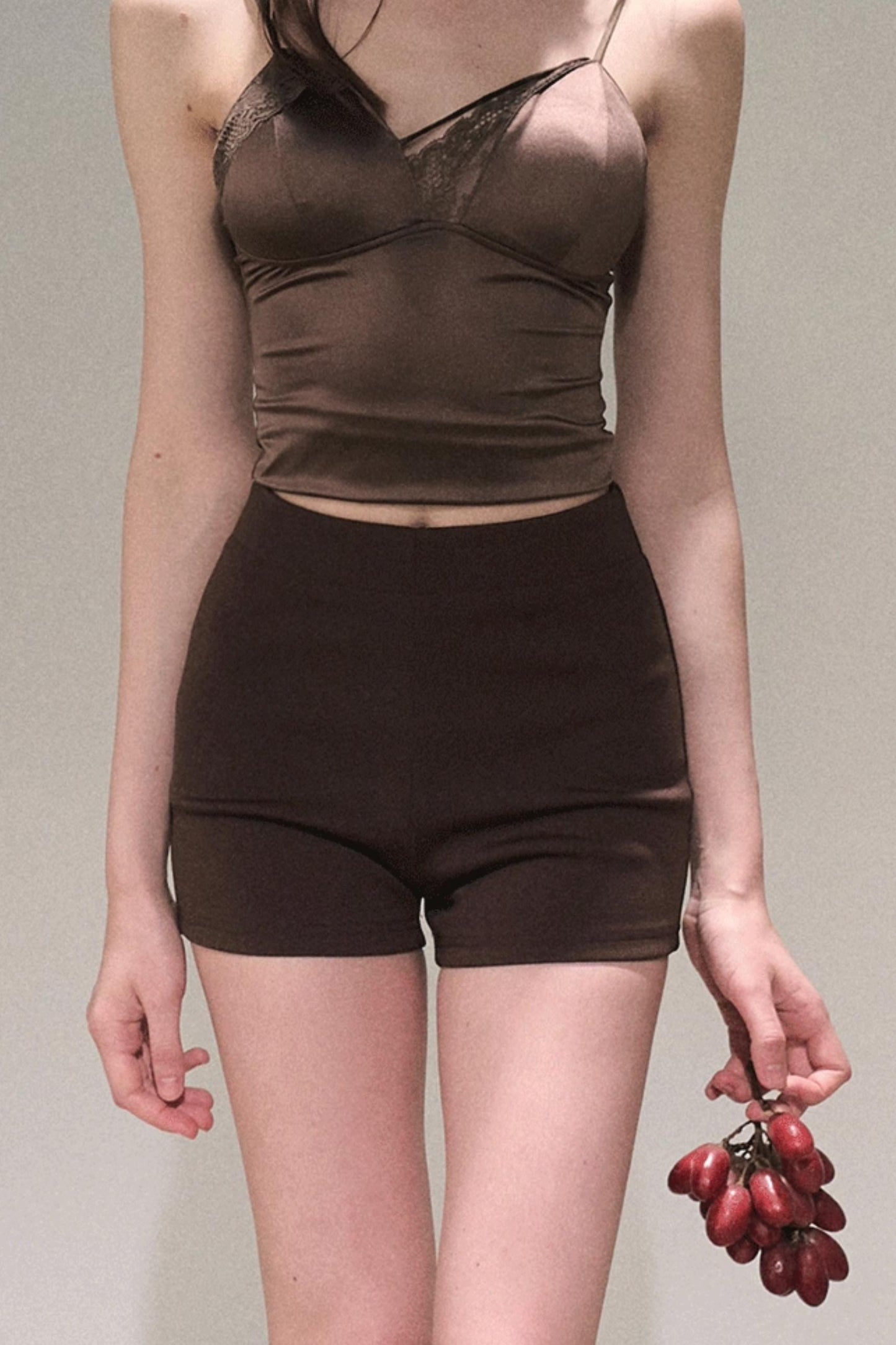 Classic Texture Slim High-Waisted Shorts
