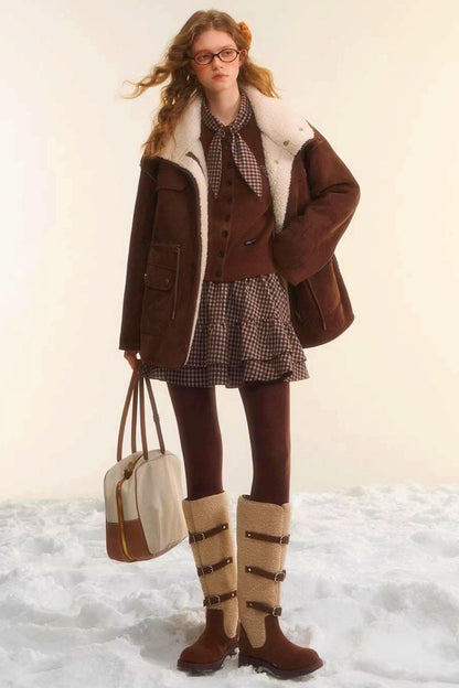 Reversible Lamb Wool Biker Jacket