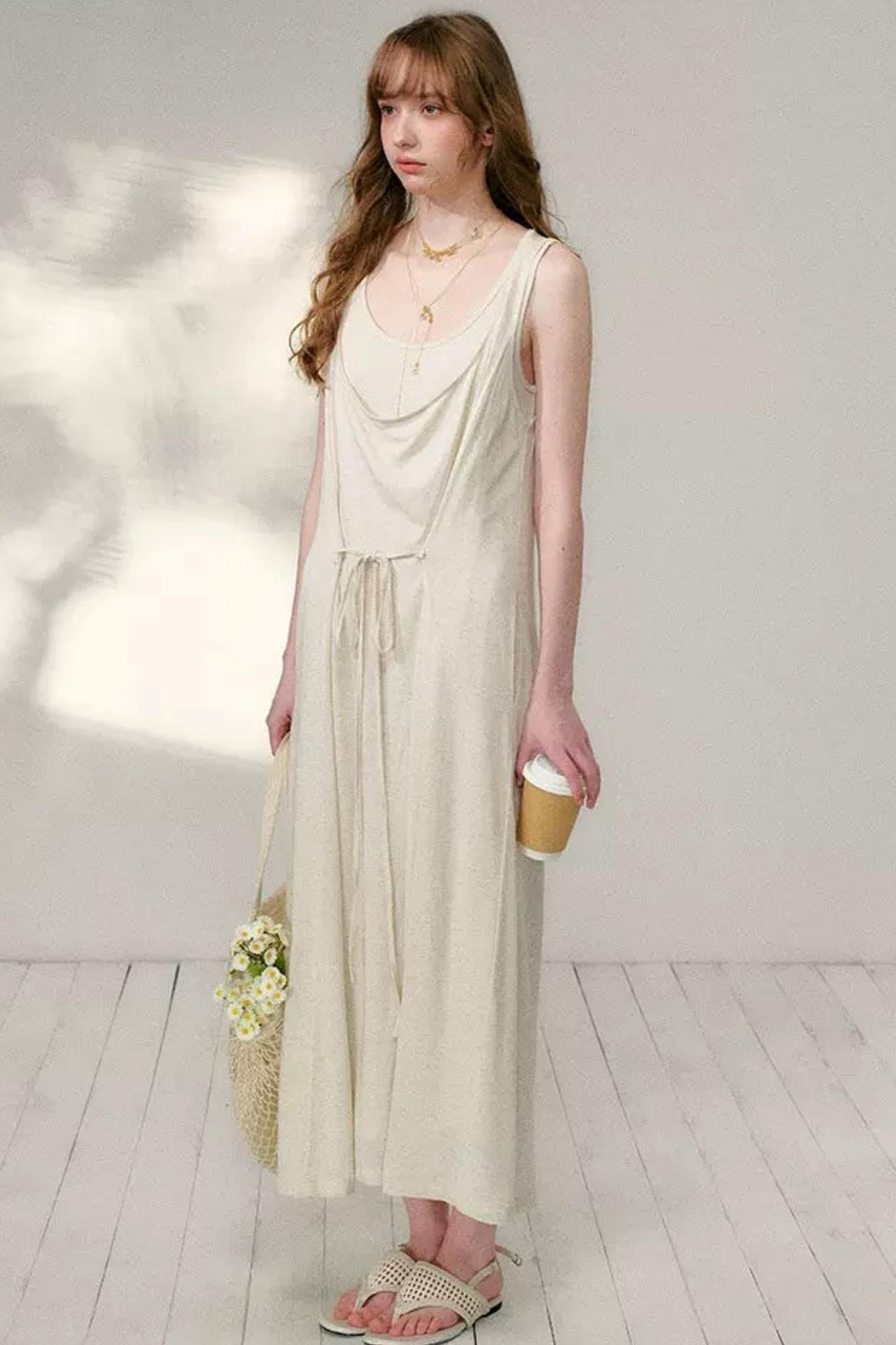 Belted Layered Maxi Dress