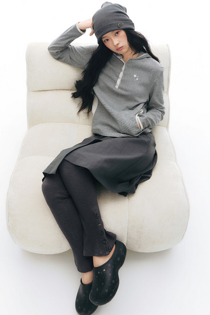 Striped Hooded Color-Block Top