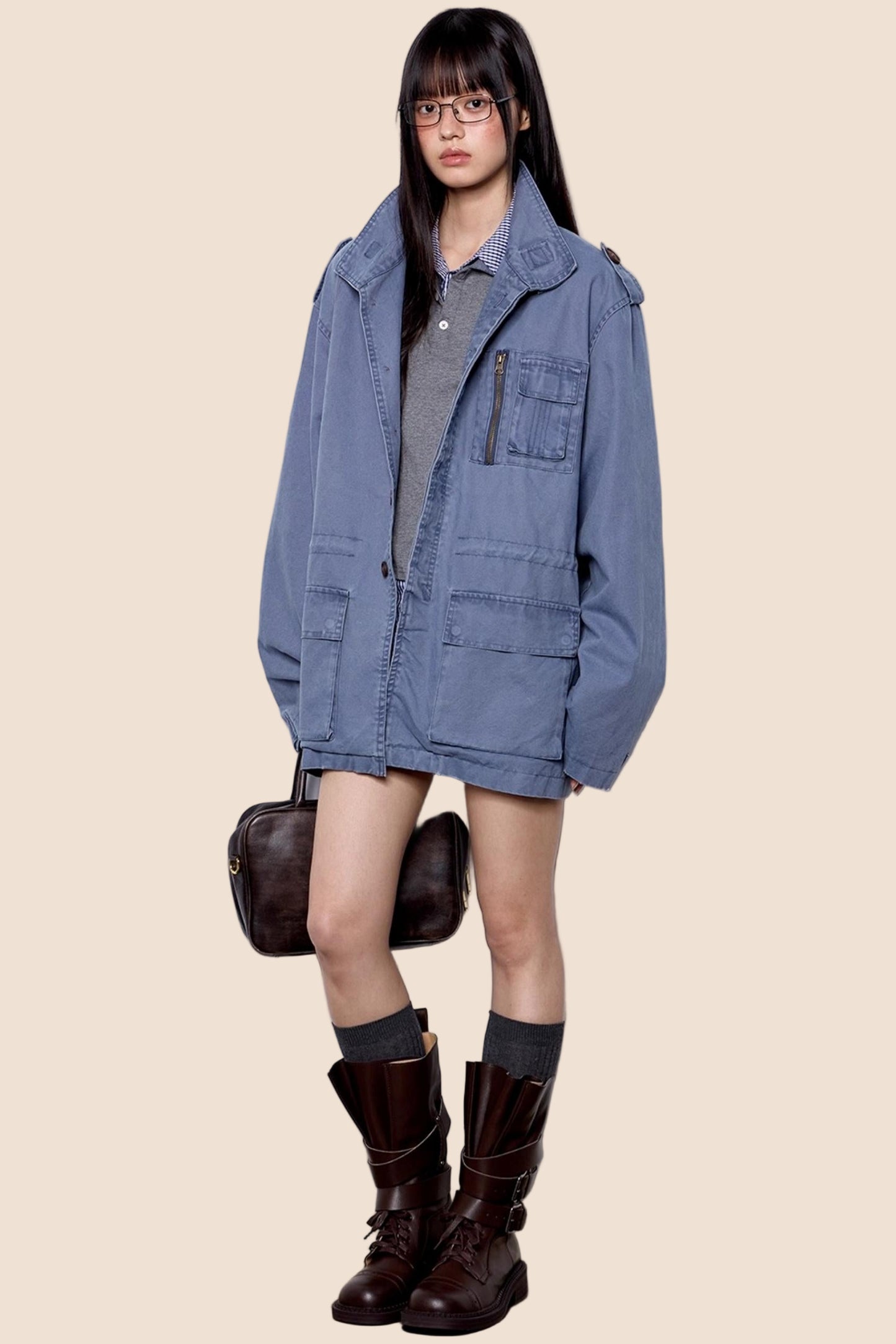 Vintage Cargo Zip Jacket