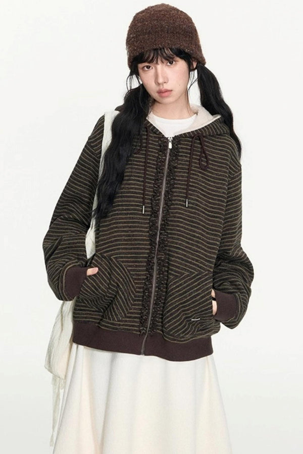 Fungus Edge Lambswool Hooded Cardigan