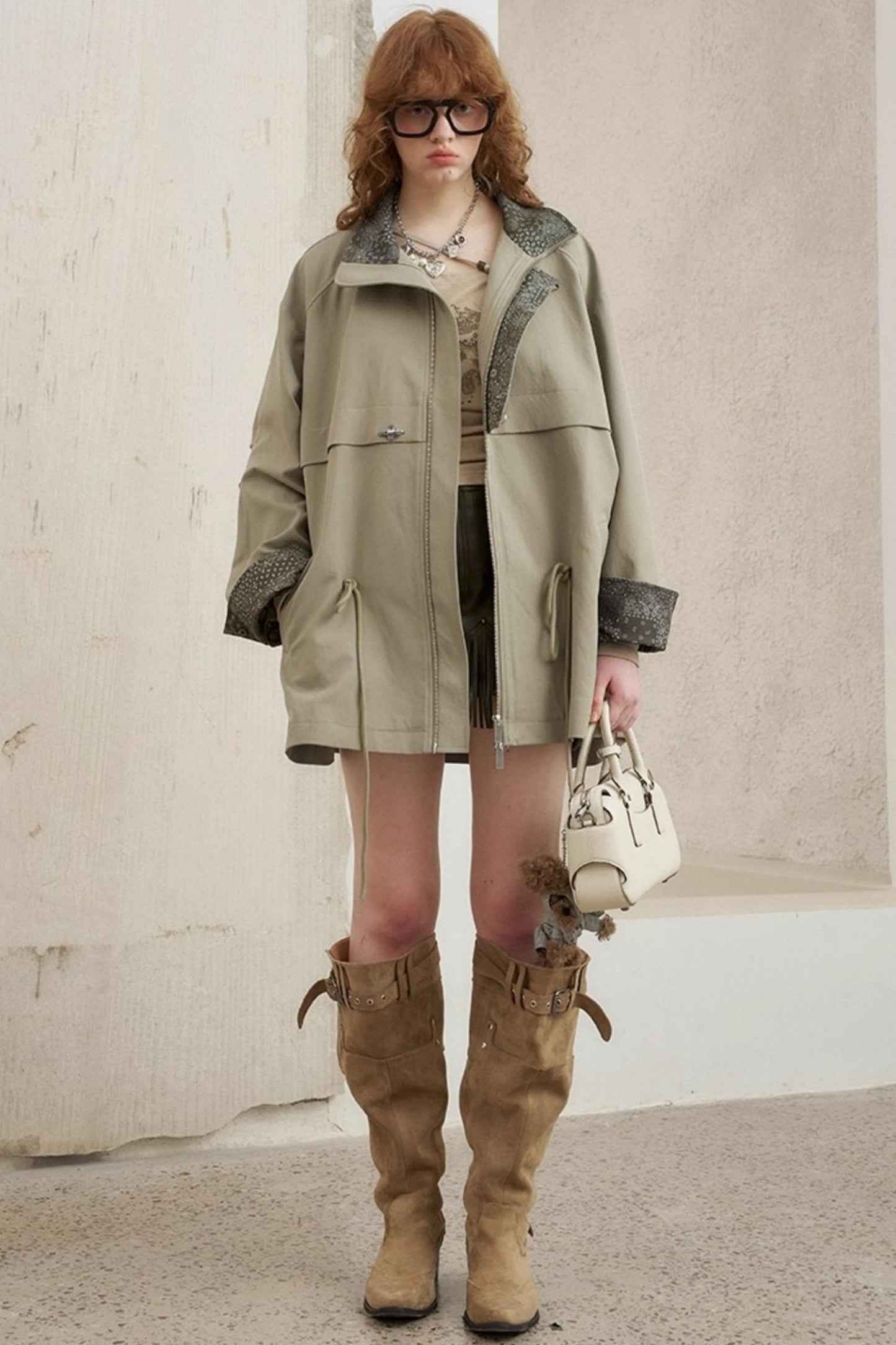 Cashew Flower Trench Coat