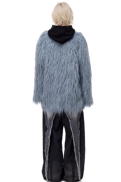 V-Neck Shearling Fur Jacket