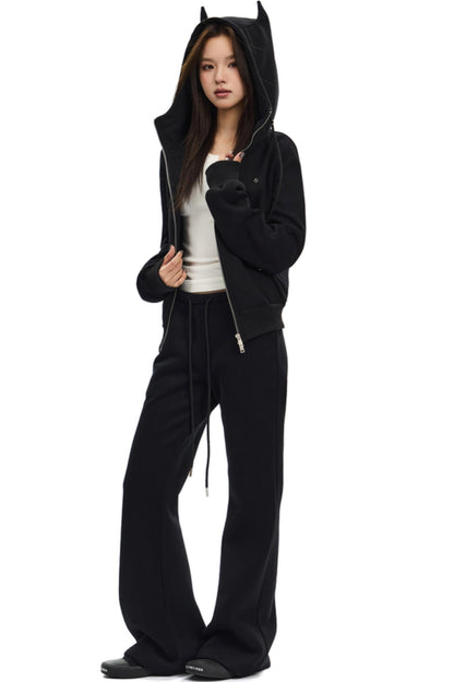 Retro Micro Flare Wide-Leg Sweatpants