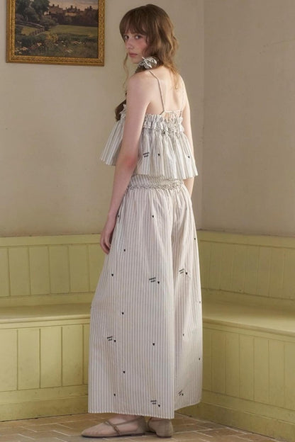 Penny Striped Suspender Pants Set-Up