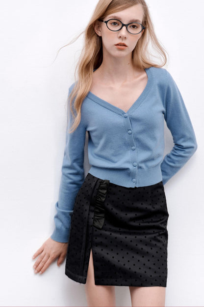 Gentle Polka Dot Ruffled Skirt