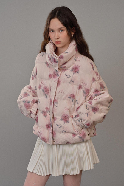 Pink Cotton Thickened Short Jacket