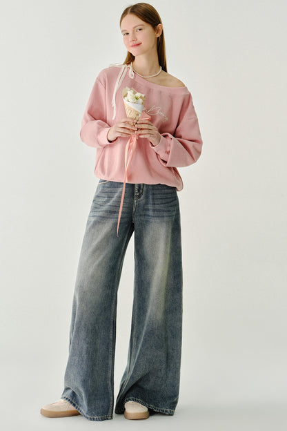 빈티지 하이 라이즈 슬리밍 진 