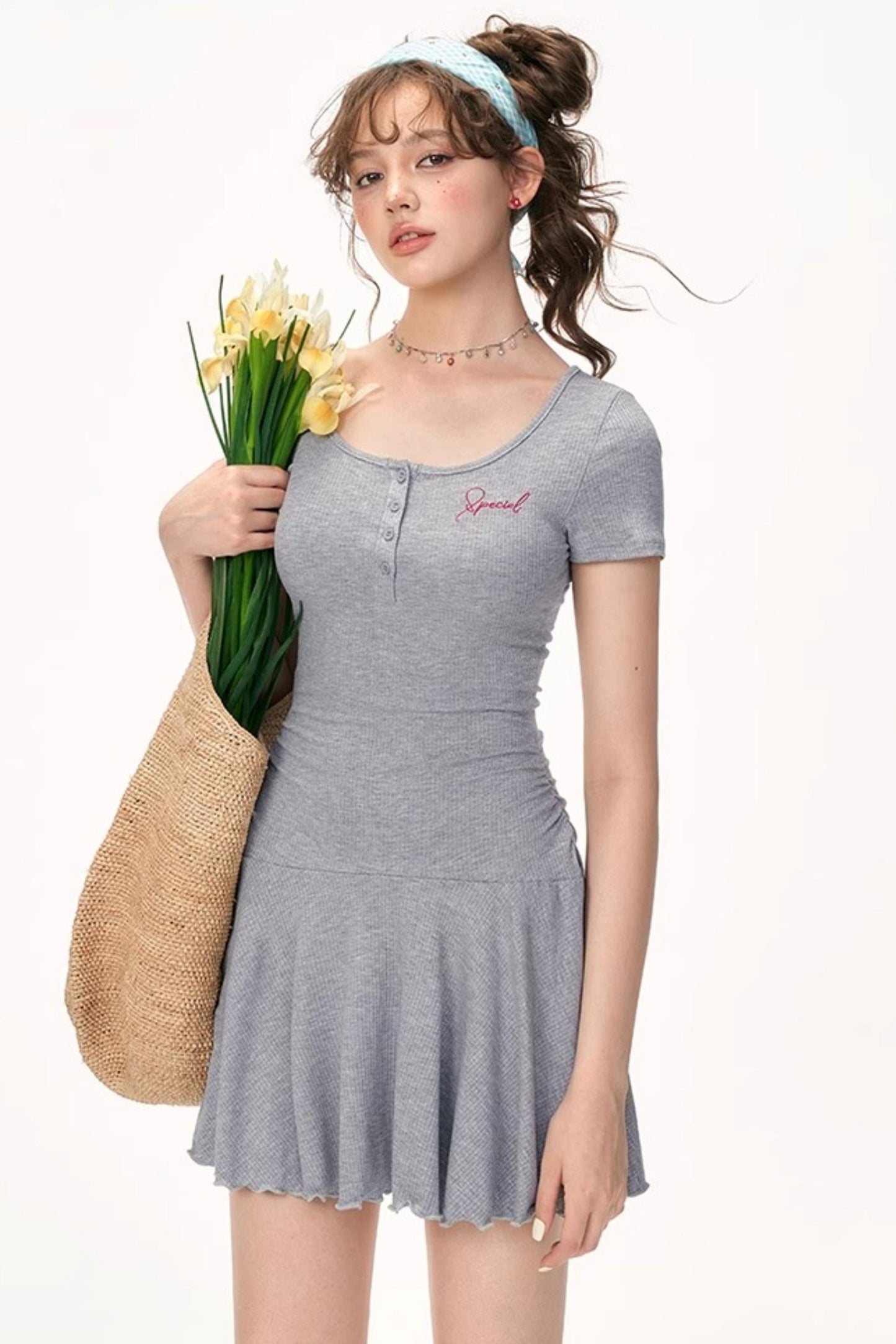 Summer Embroidered Slim Dress