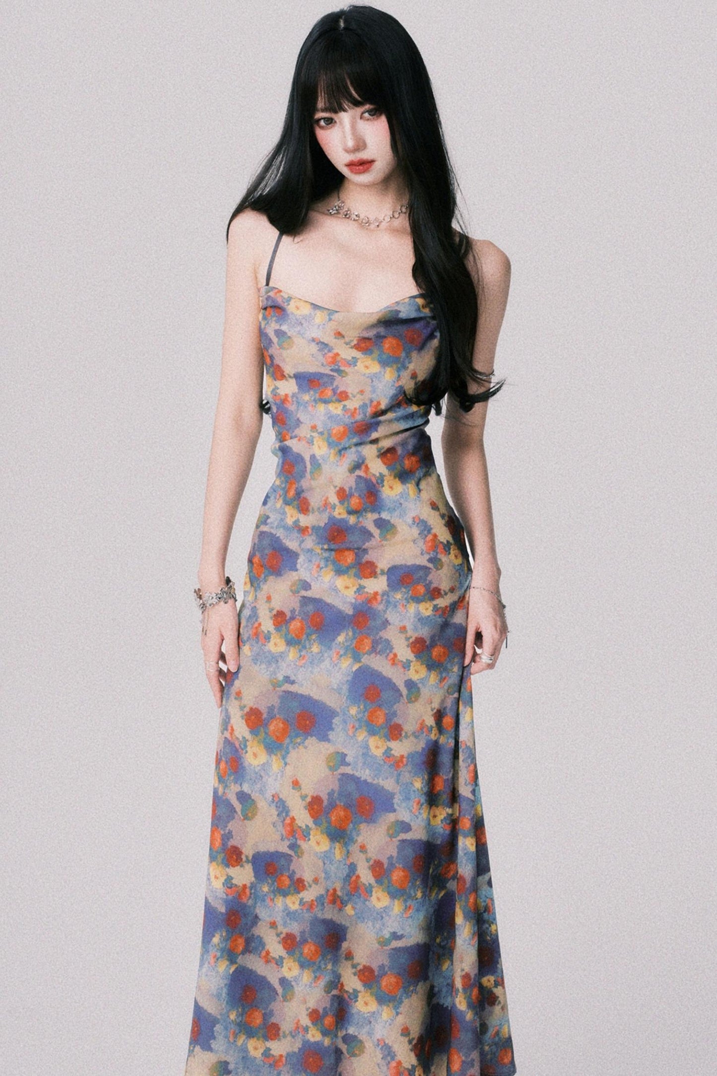 French Garden Halter Swing Dress