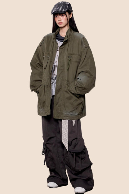 American Vintage Distressed Cargo Jacket