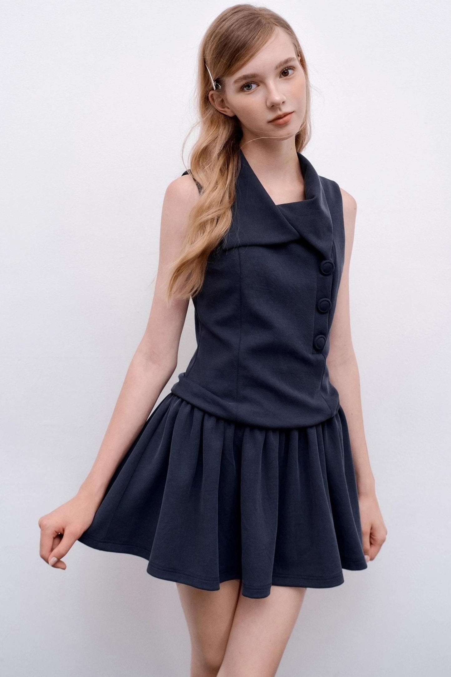 Autumn Navy A-Line Dress