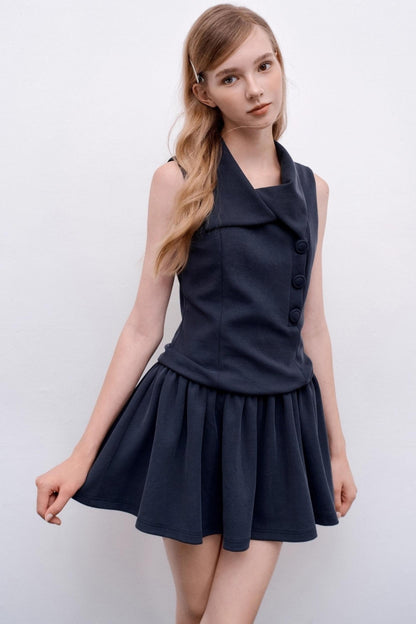 Autumn Navy A-Line Dress