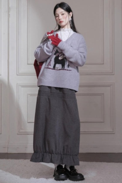 Night Mist Wool Skirt