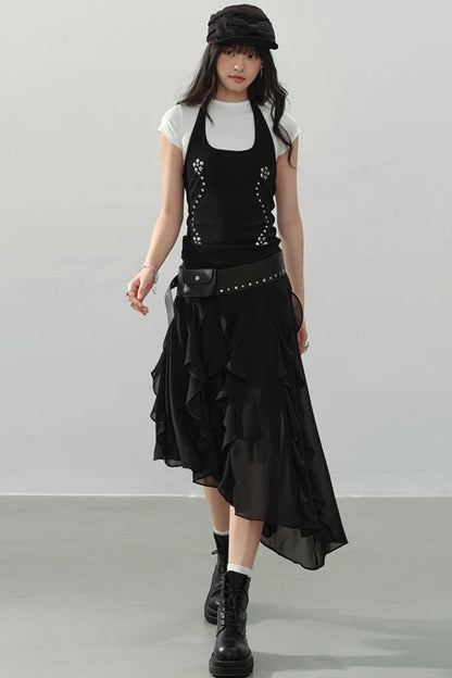 Black Swan Halter Top Set