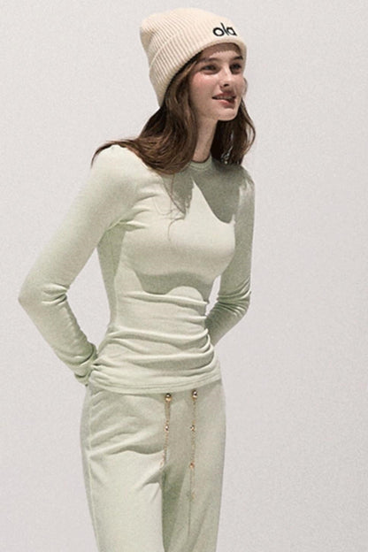 Soft Crewneck Knitwear Trouser Set-Up