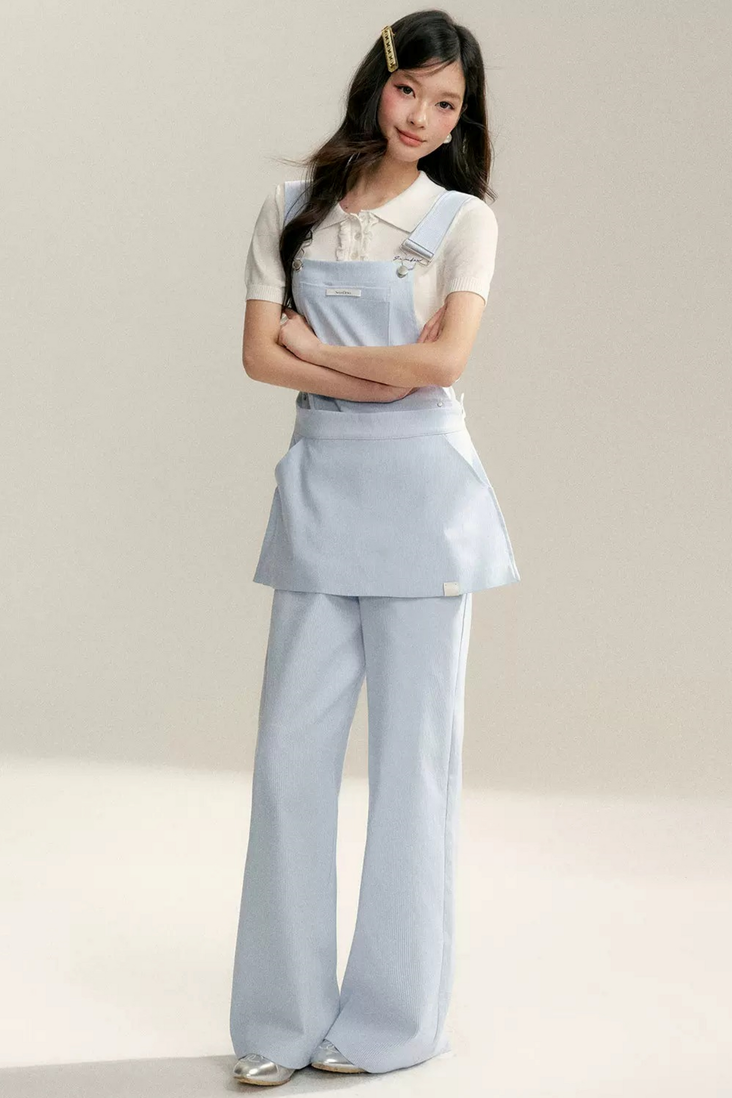 Striped Bib Jumpsuit Set