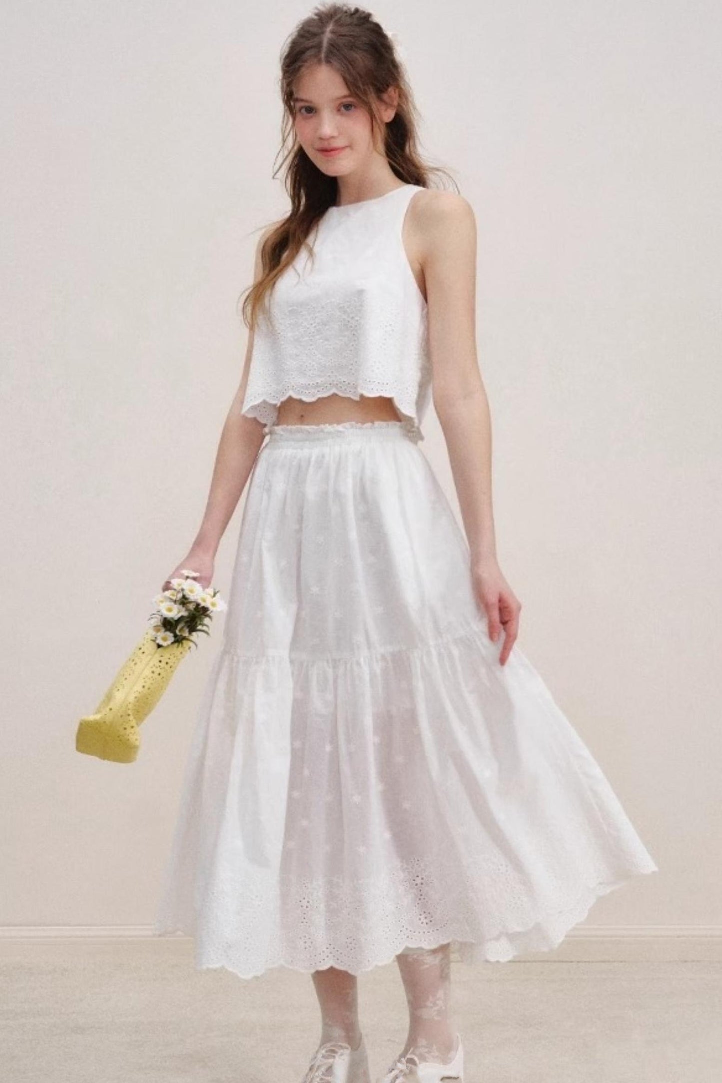 White Lace Halter Vest