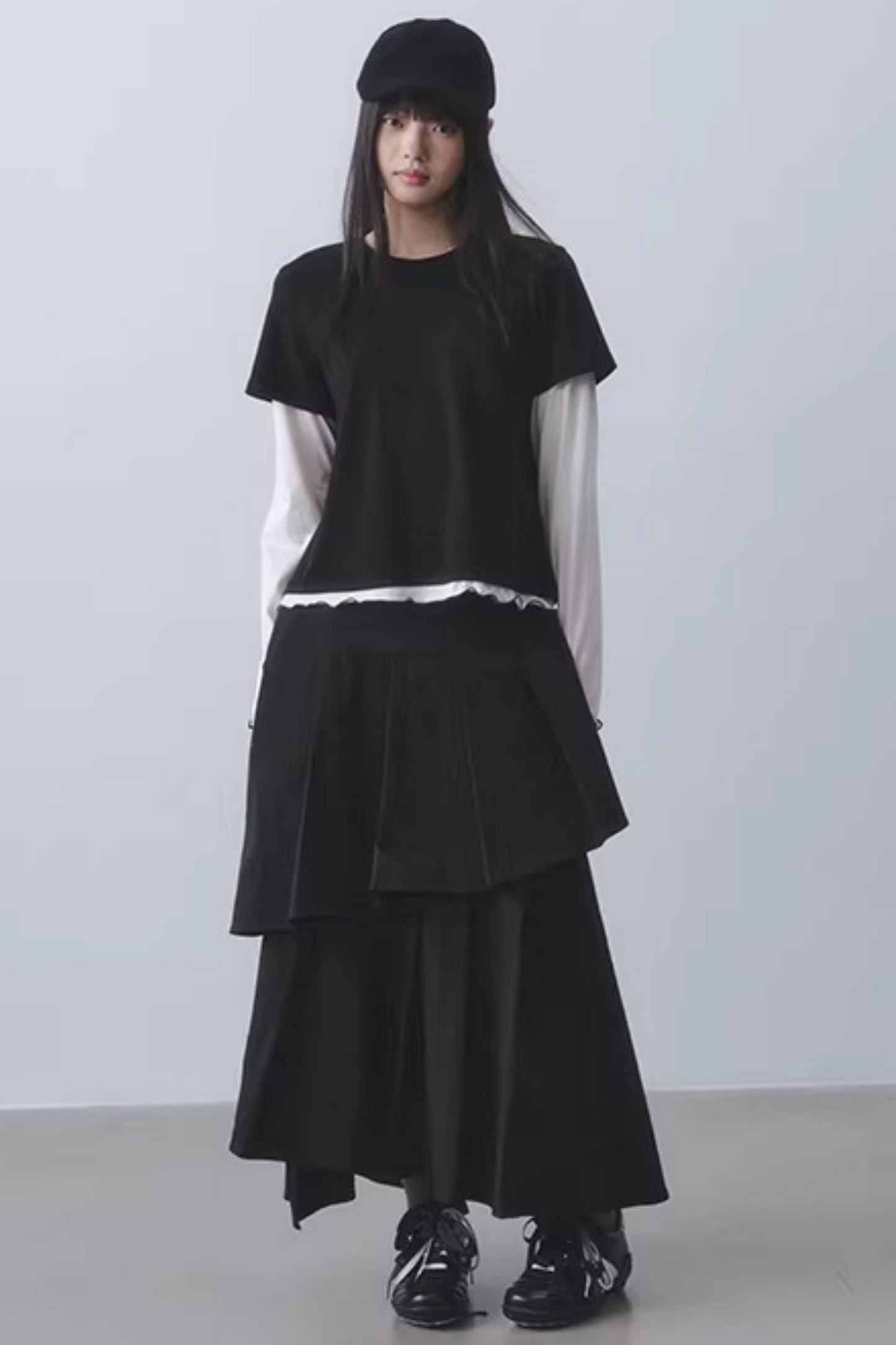 Double-Layered Pleated Skirt