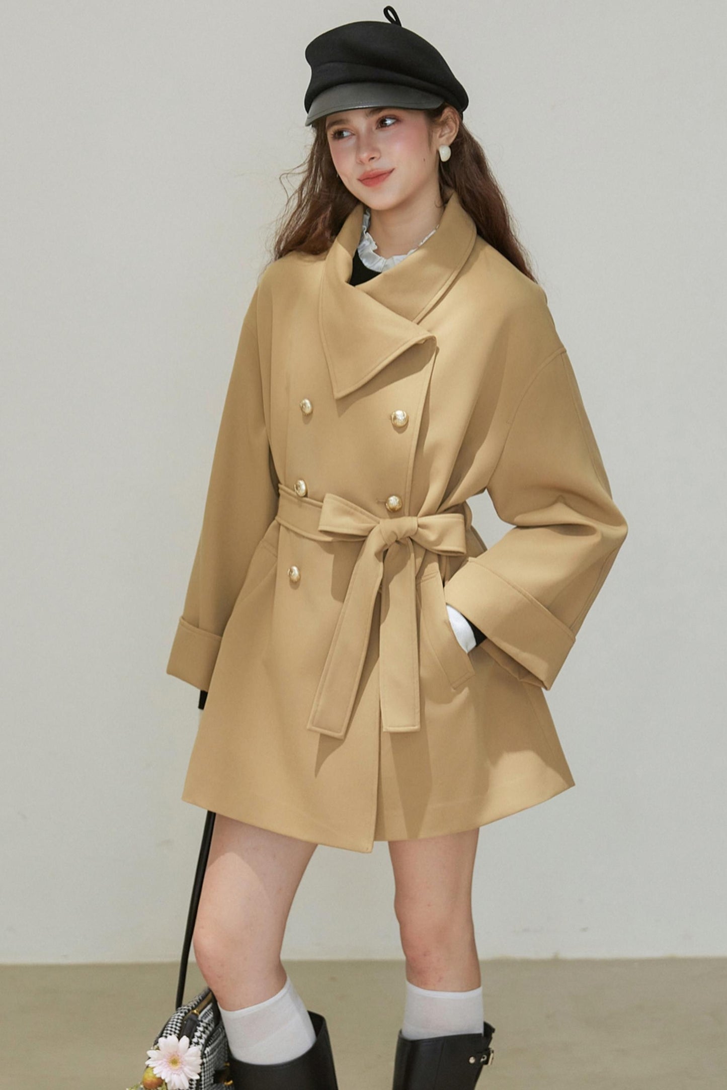 Retro Drop Sleeve Midi Coat
