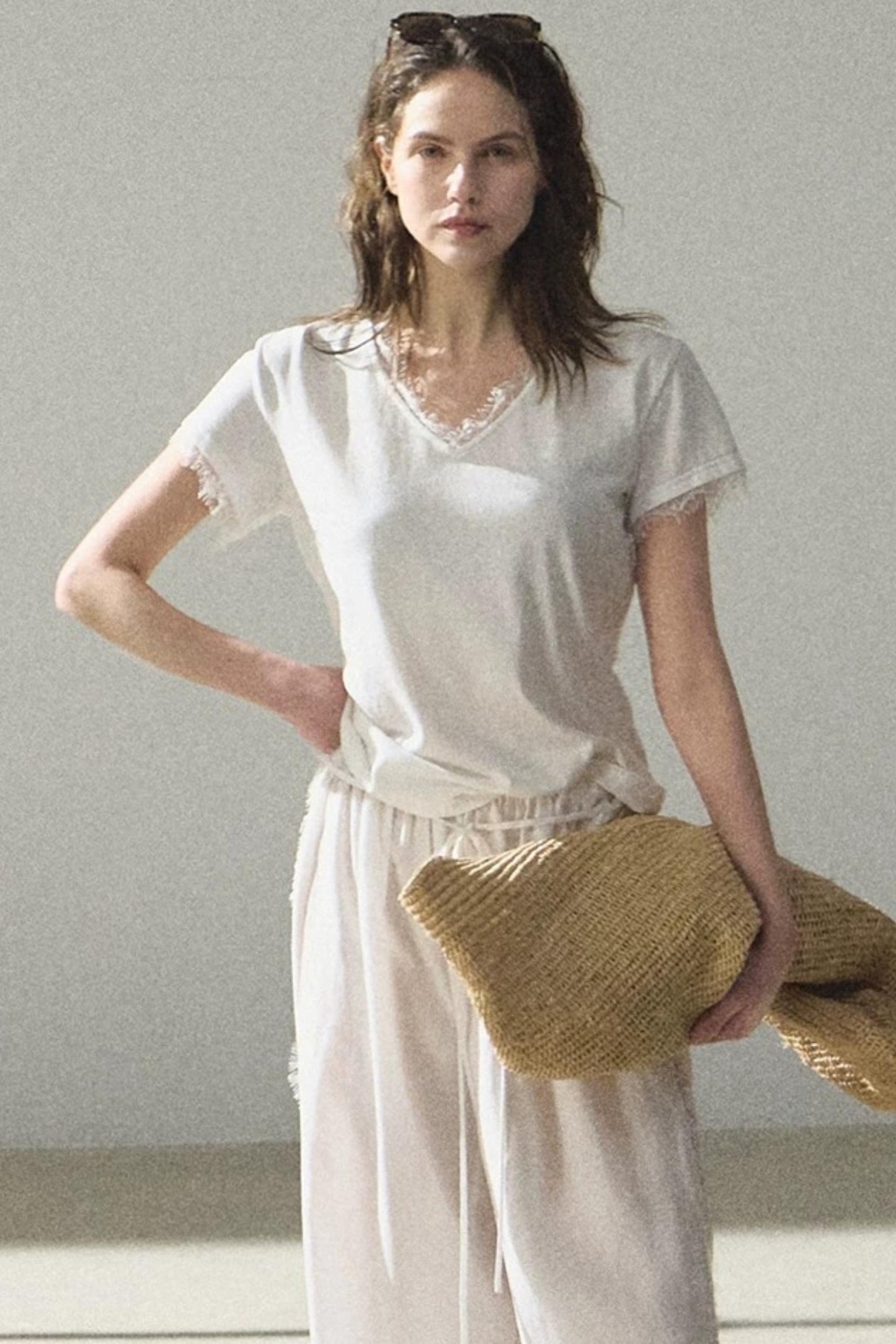 보헤미안 레이스 리넨 탑