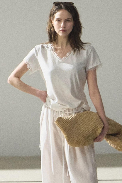 보헤미안 레이스 리넨 탑