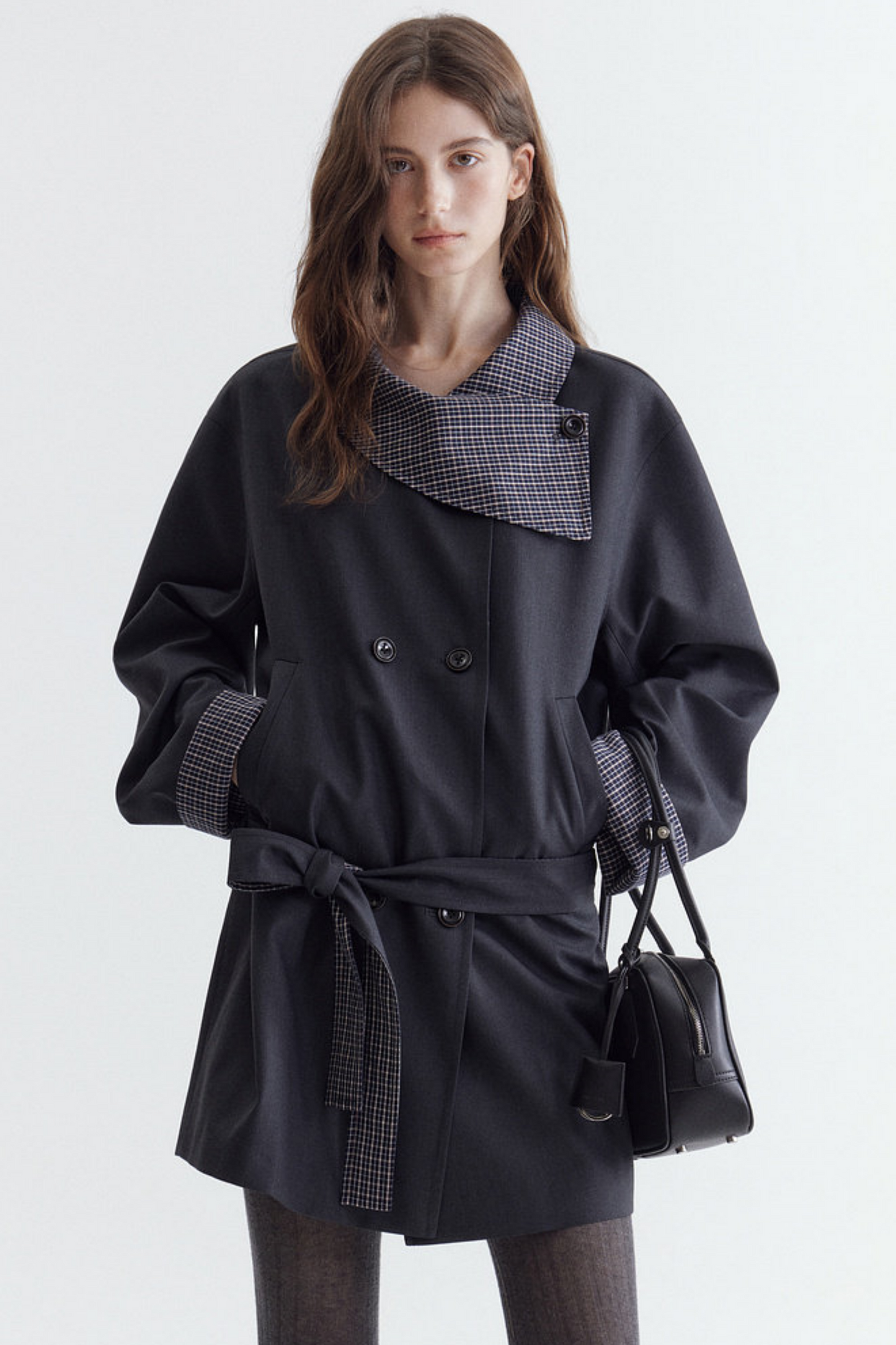 French Contrast Patchwork Coat