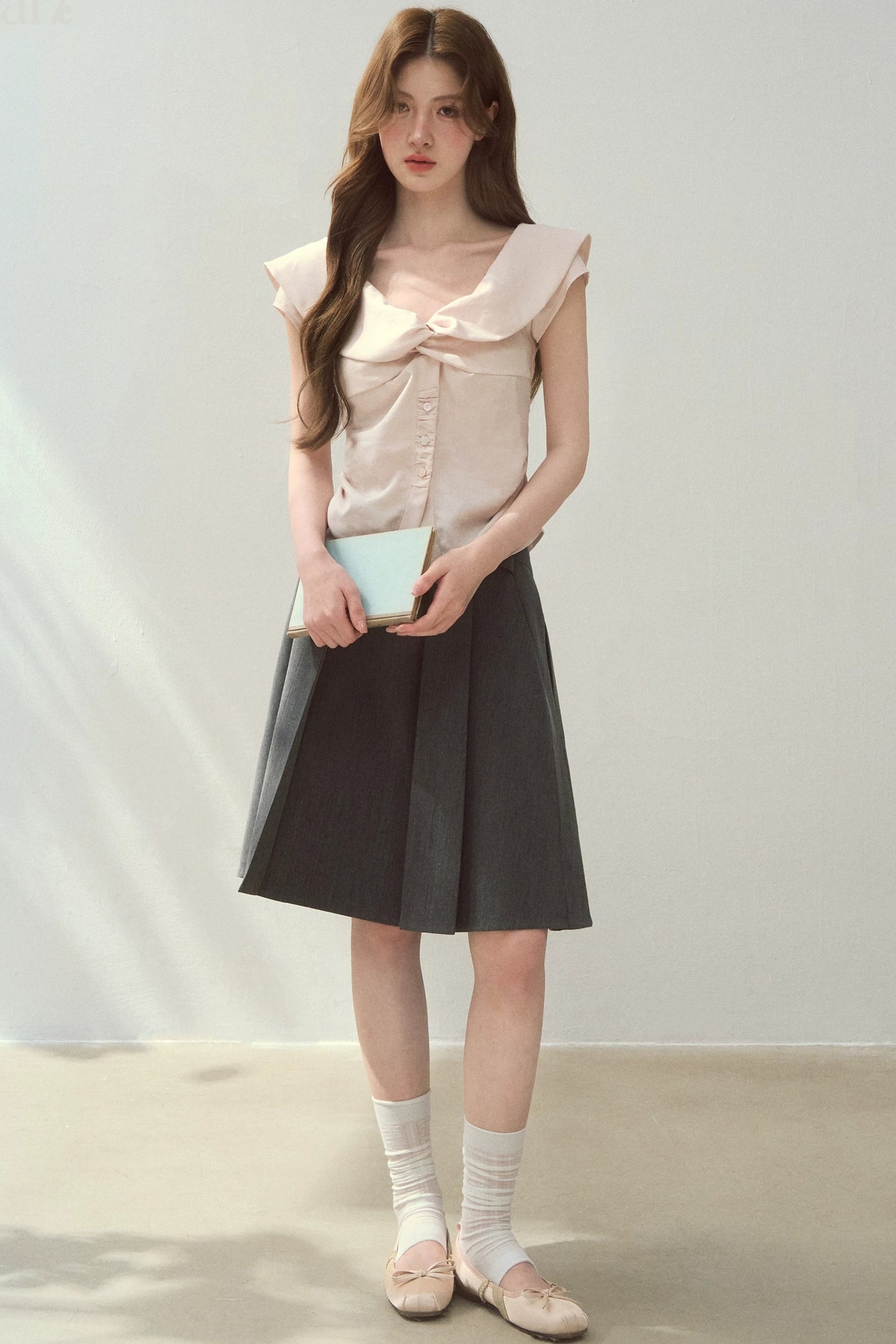 Mist Pink Lyocell Vintage Blouse