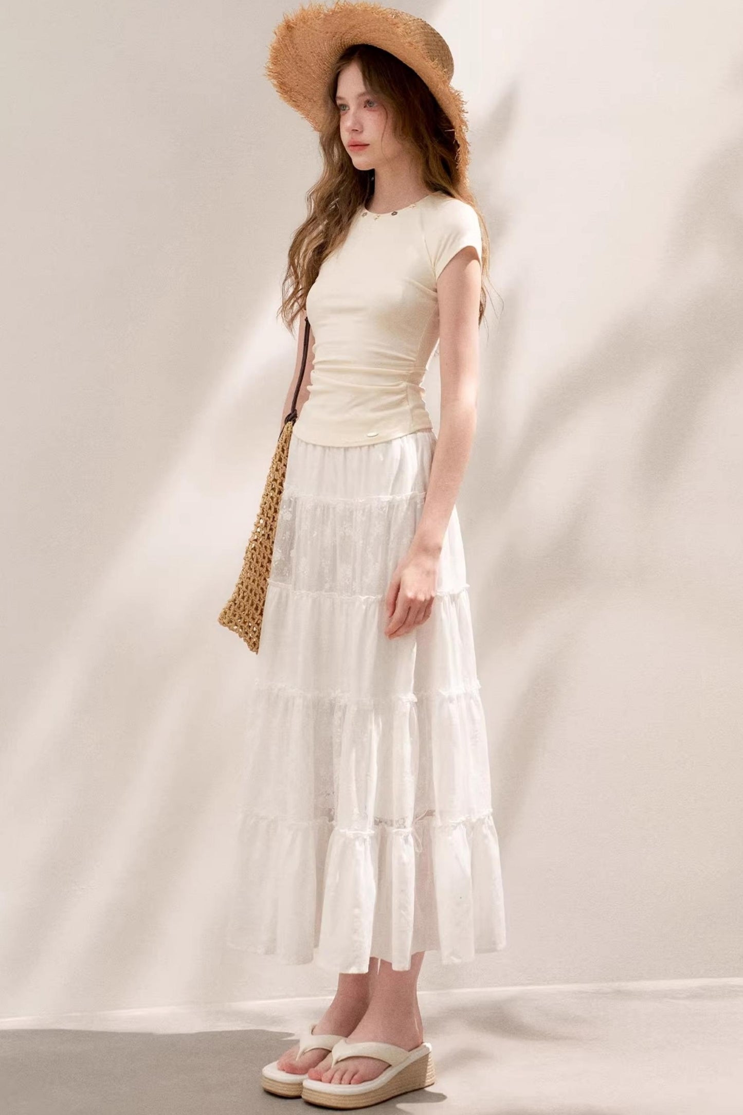 Pure White Lace Halter Skirt