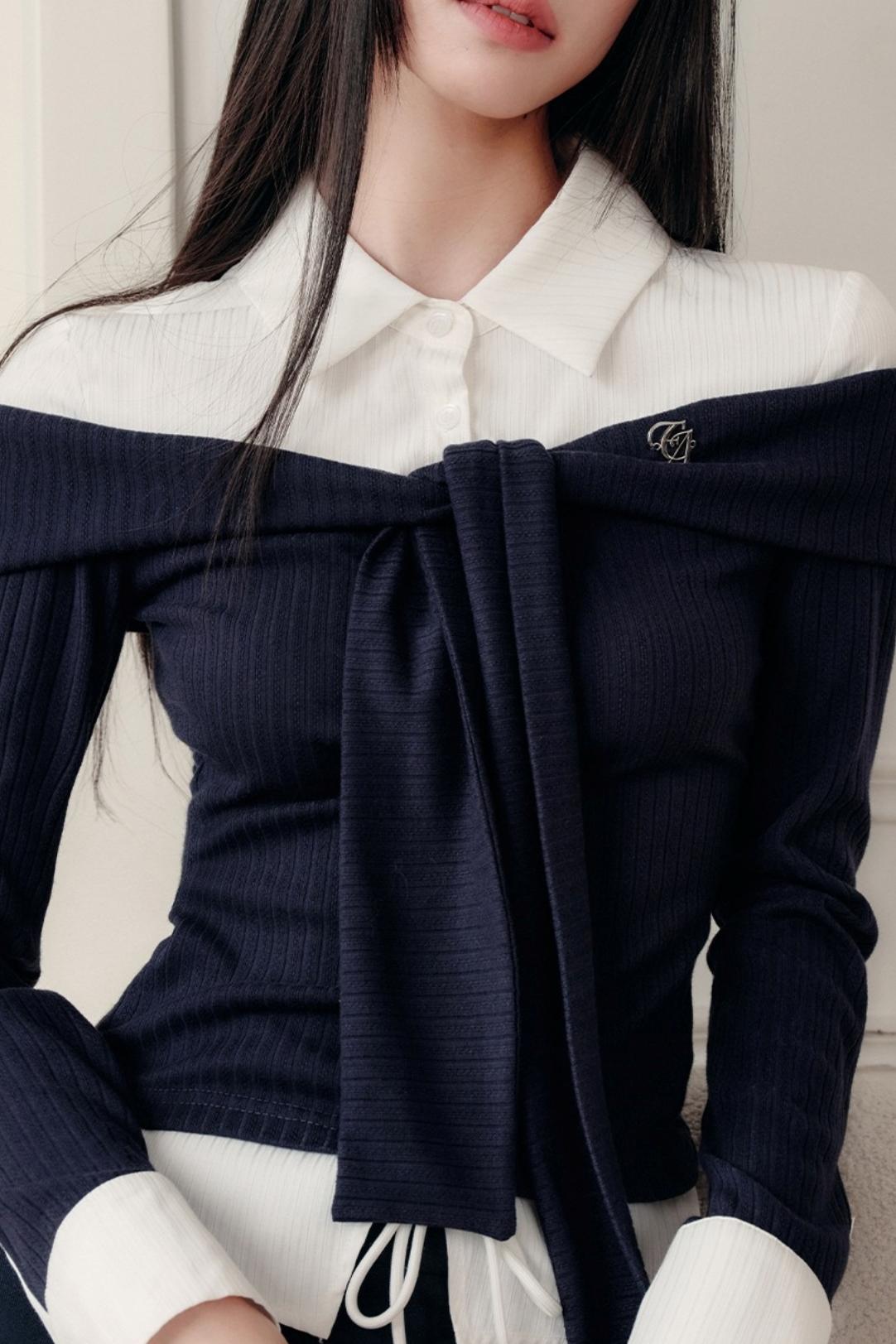 Slimming Knit Top With Skirt Set-Up