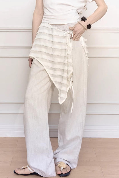 Bead-Embellished Wide-Leg Jeans