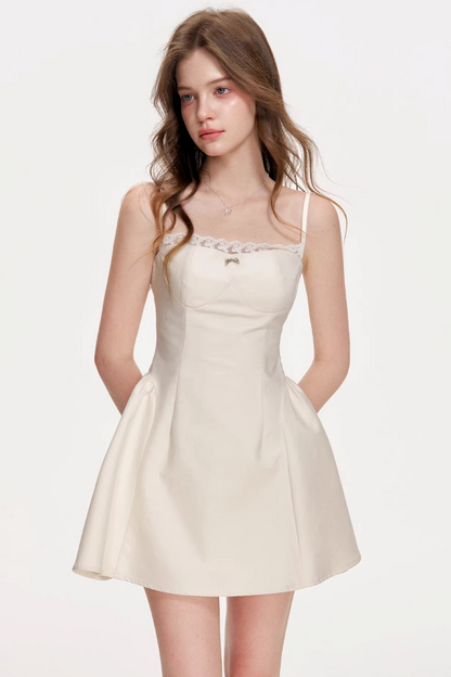Romantic Lace Ruched Dress