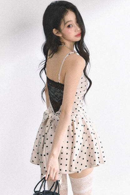 Ruffled Polka Dot Mini Dress