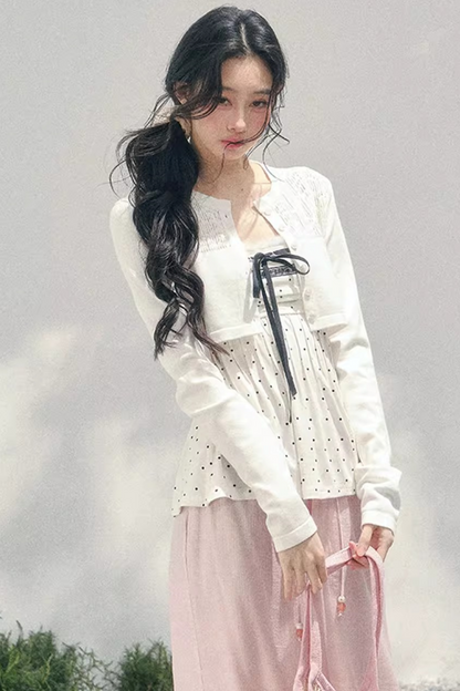 Polka Dot Lace Top Set-Up