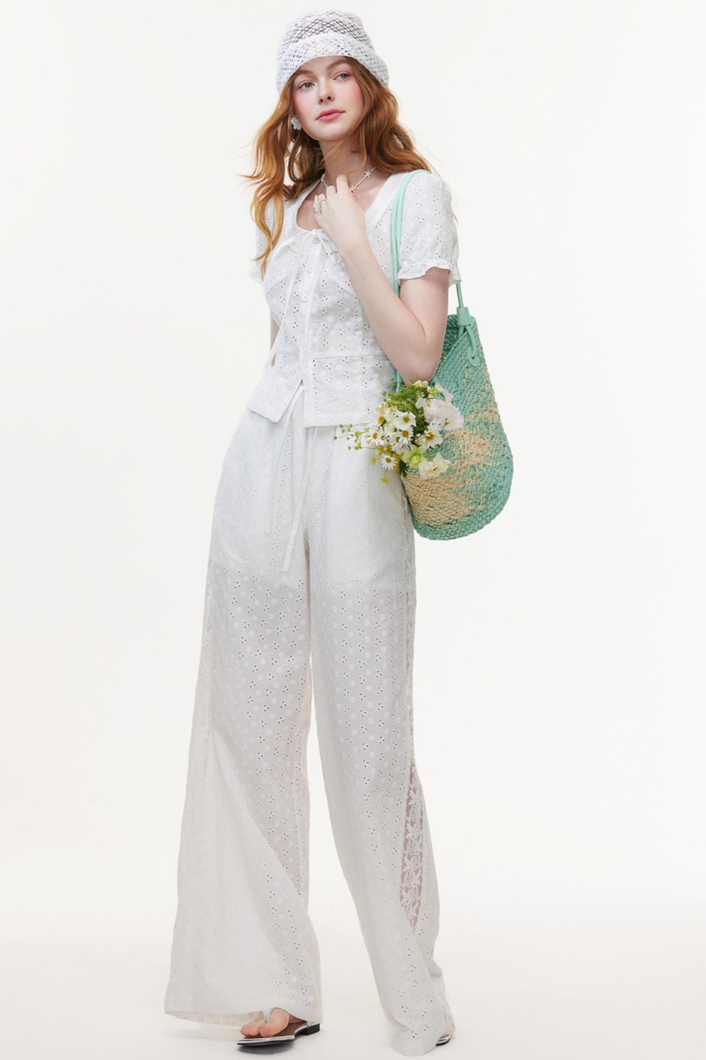 Lace Embroidered Two-Piece Set-Up