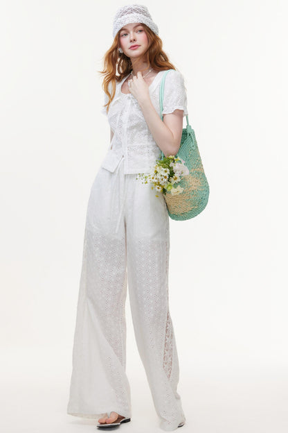 Lace Embroidered Two-Piece Set-Up