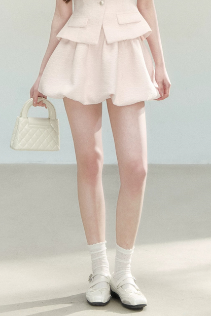 Tweed Puff Skirt and Top Set