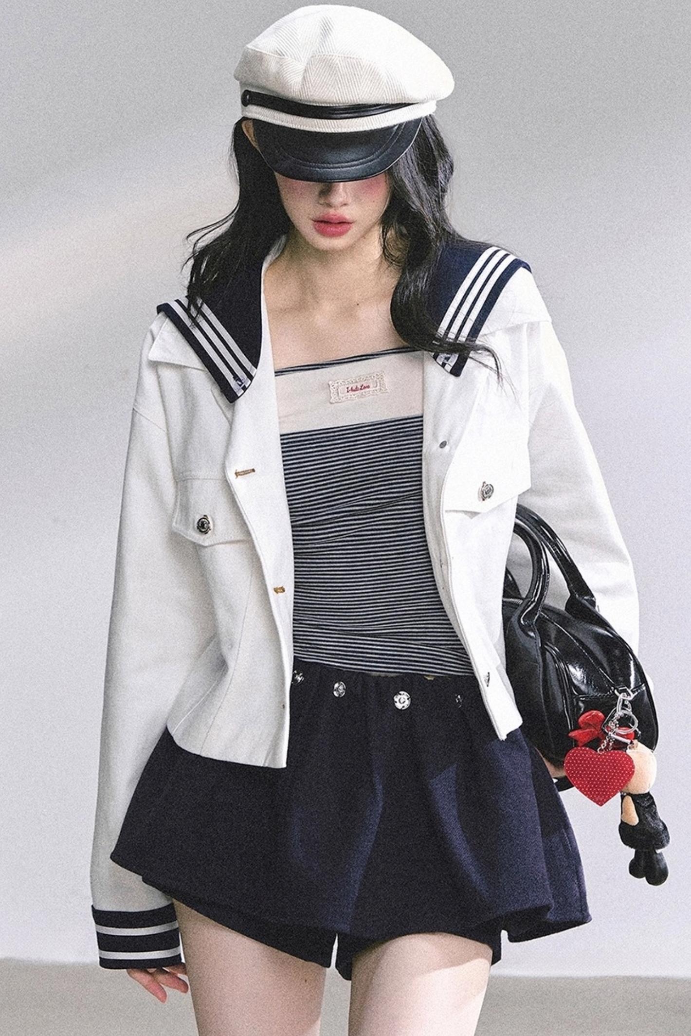 Luxury Denim Cargo Jacket