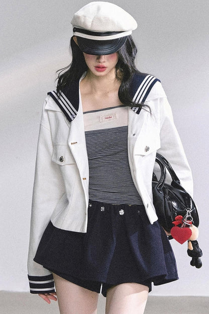 Luxury Denim Cargo Jacket