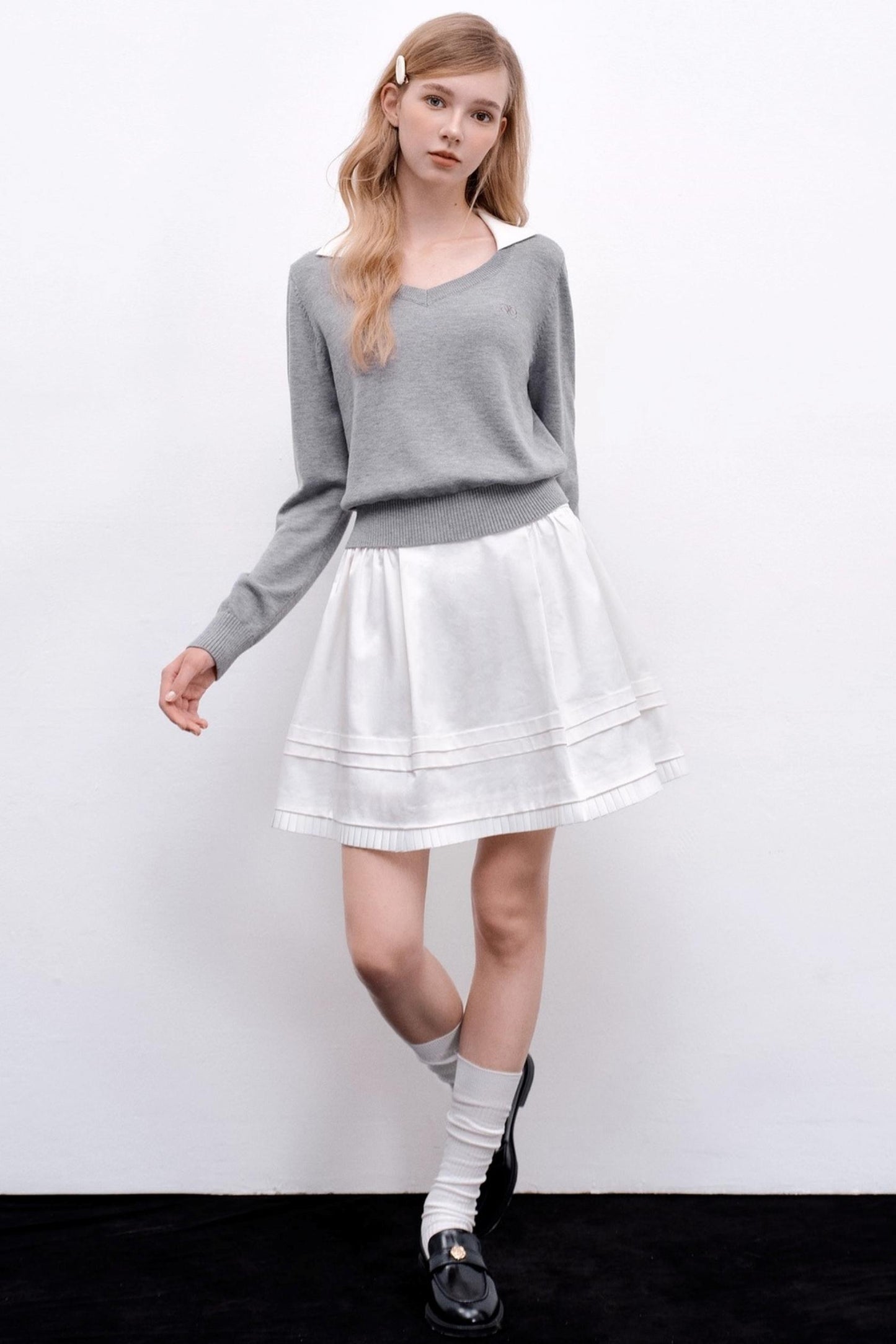 V-Neck Two-Piece Pullover Sweater