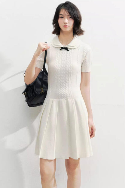 Slim Knit Pleated Dress