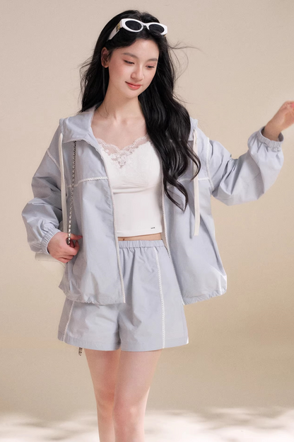 스포티크 레이스 후드 재킷 셋업