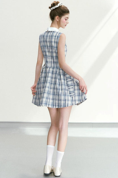Abito elegante a quadri blu
