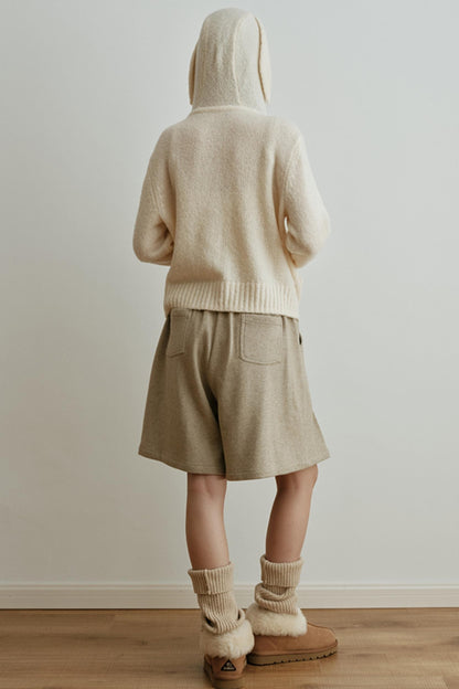 Yarn-Dyed Wool Bermuda Skirt