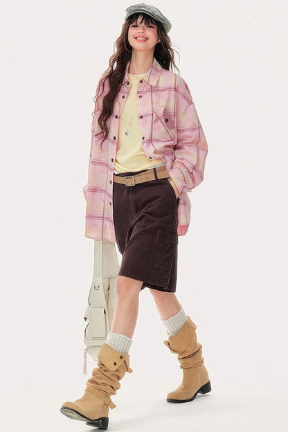 Pink Plaid Classic Shirt