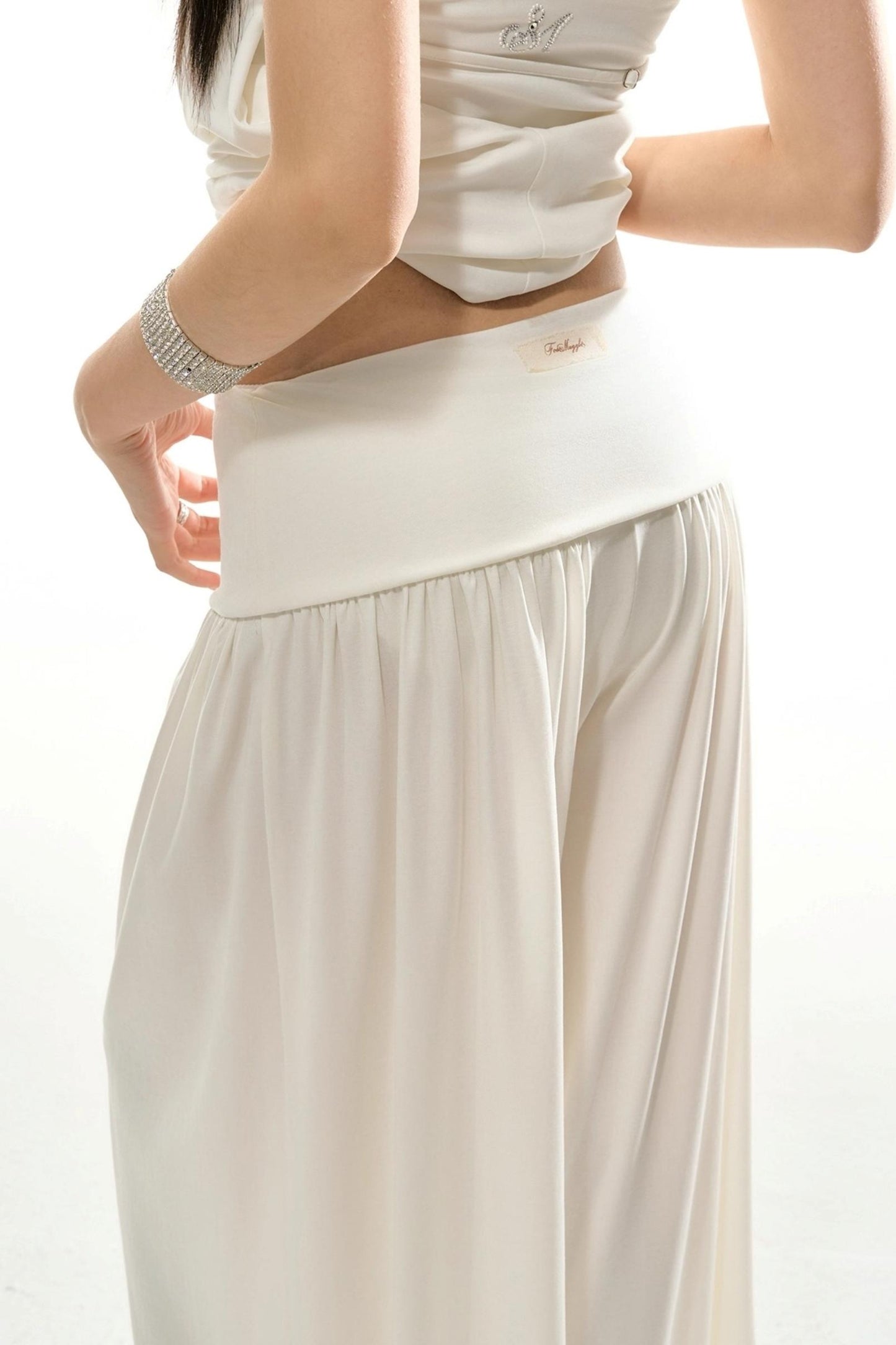 Silk Pleated Vest Pants Set-Up