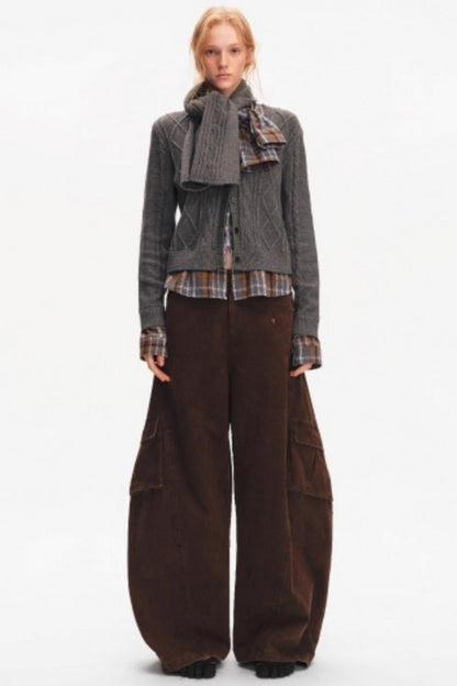 Wool Twist Cardigan Sweater Set-Up