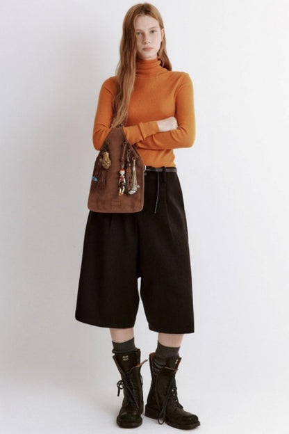 High Neck Slim Knitted Sweater